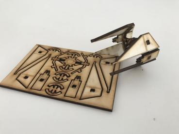 TIE Interceptor from Star Wars Micro Universe as laser cut model